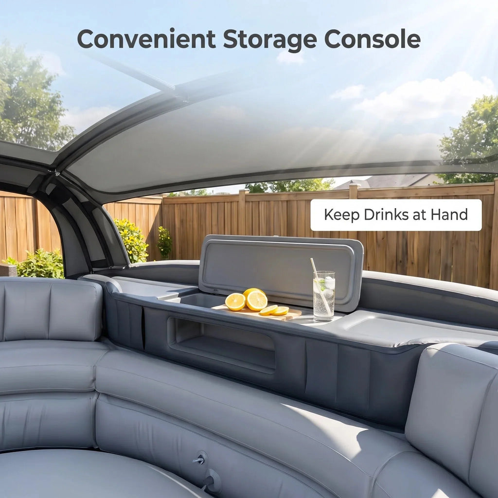 Inflatable Outdoor Lounge Sofa with Canopy