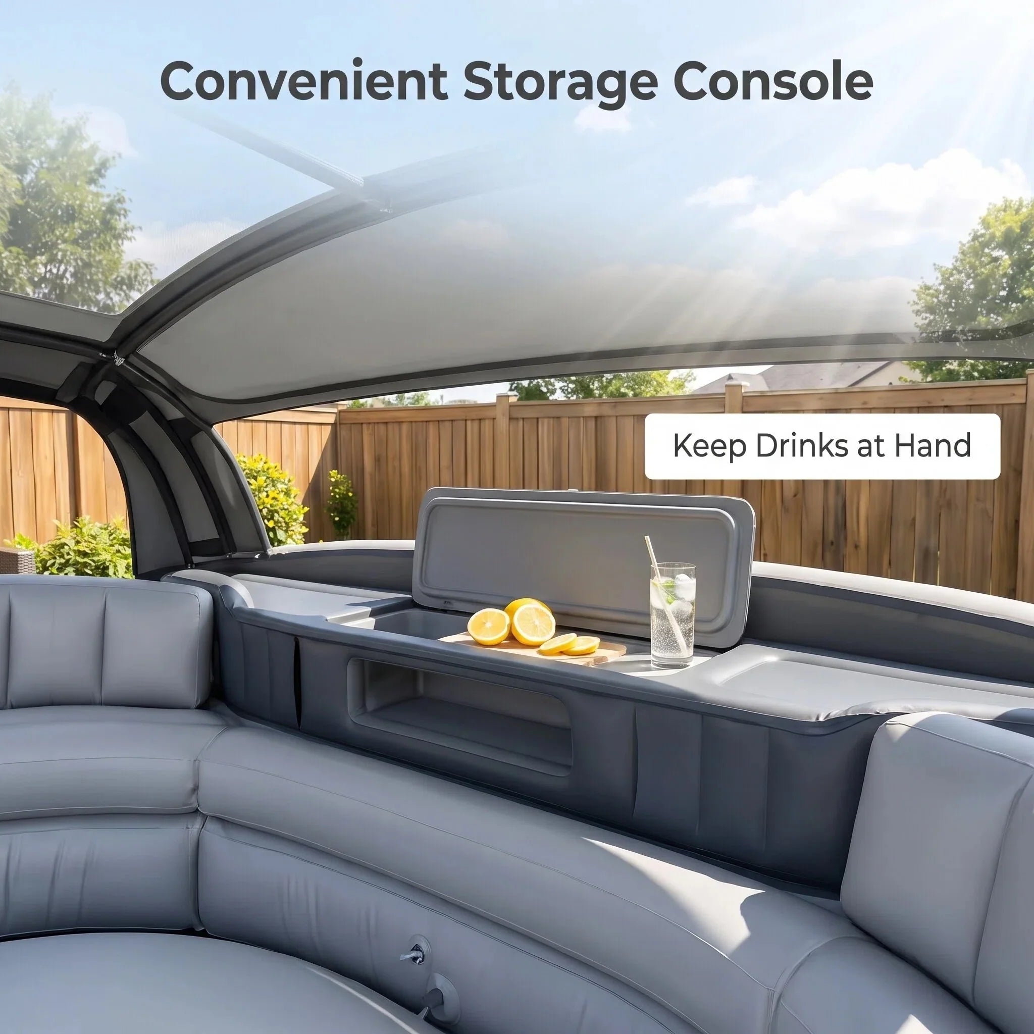 Inflatable Outdoor Lounge Sofa with Canopy