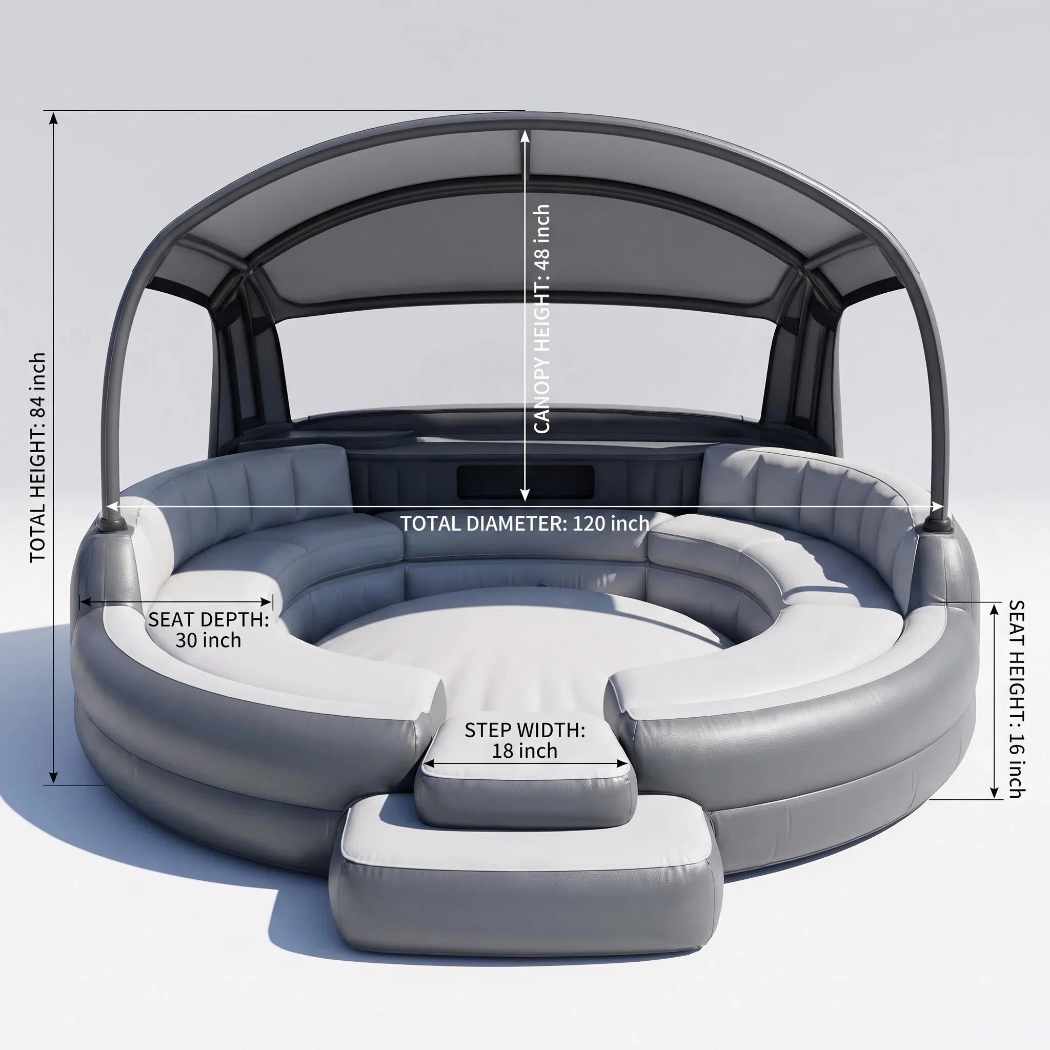 Inflatable Outdoor Lounge Sofa with Canopy