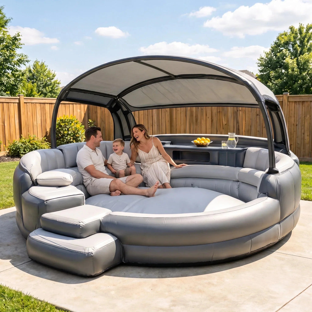 Inflatable Outdoor Lounge Sofa with Canopy