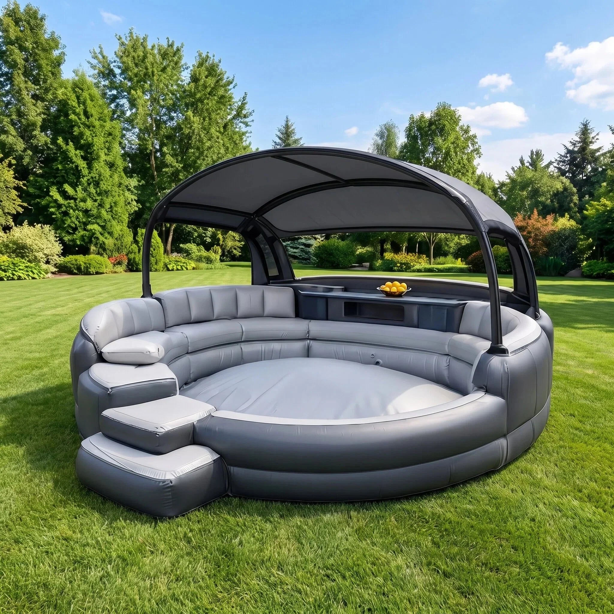 Inflatable Outdoor Lounge Sofa with Canopy