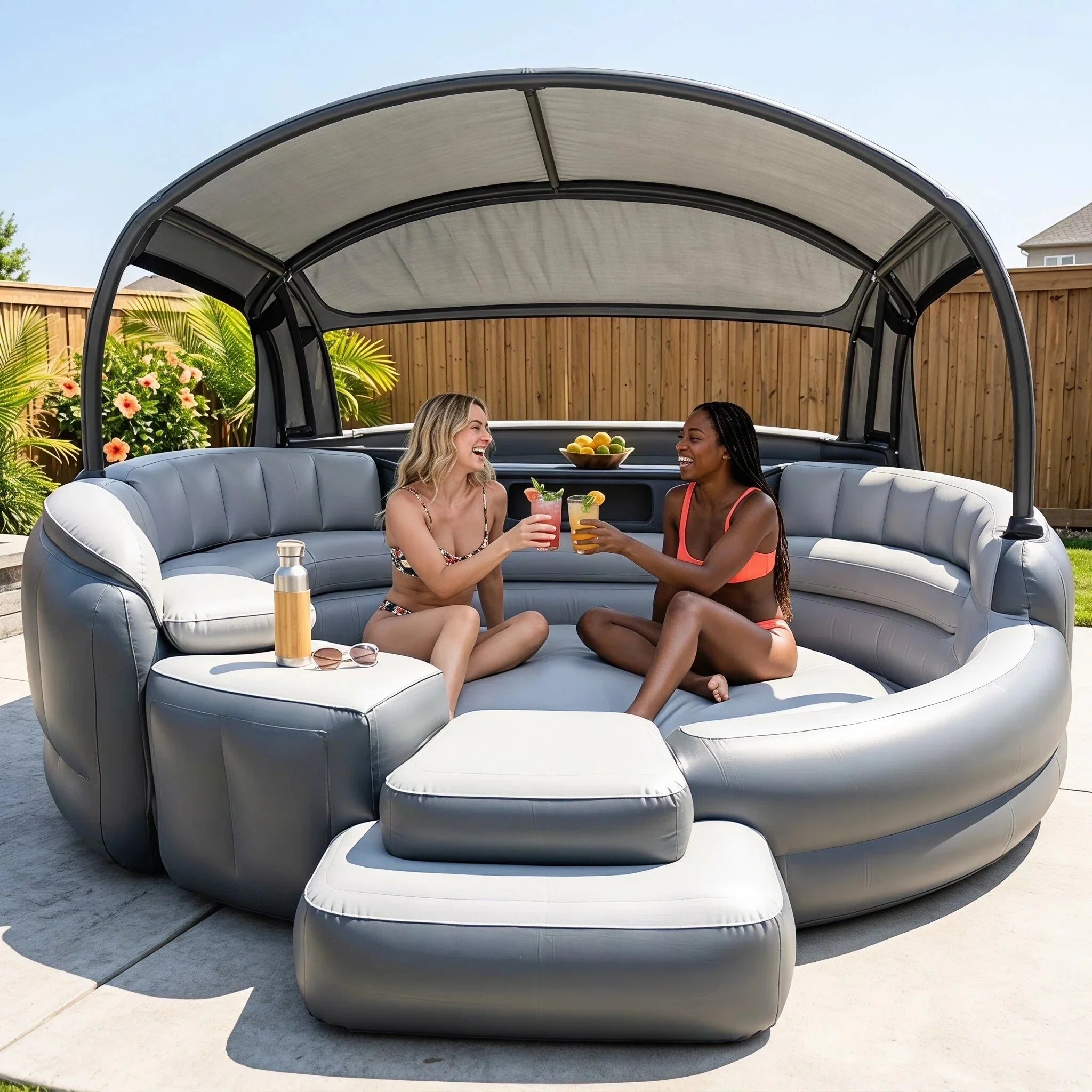 Inflatable Outdoor Lounge Sofa with Canopy