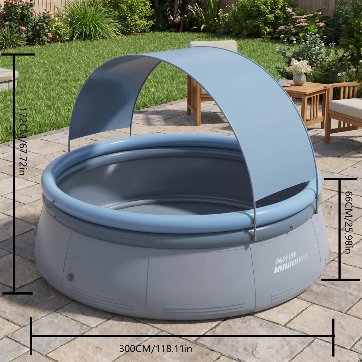 Inflatable Pool with Canopy