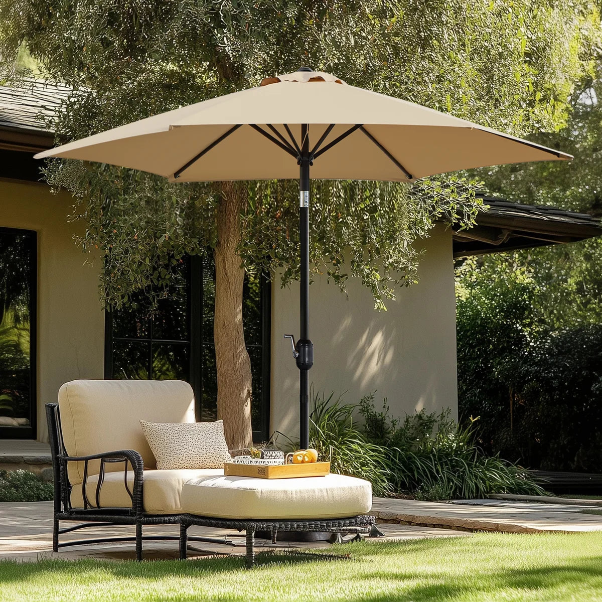 95" H Push-Button Tilt Market Umbrella