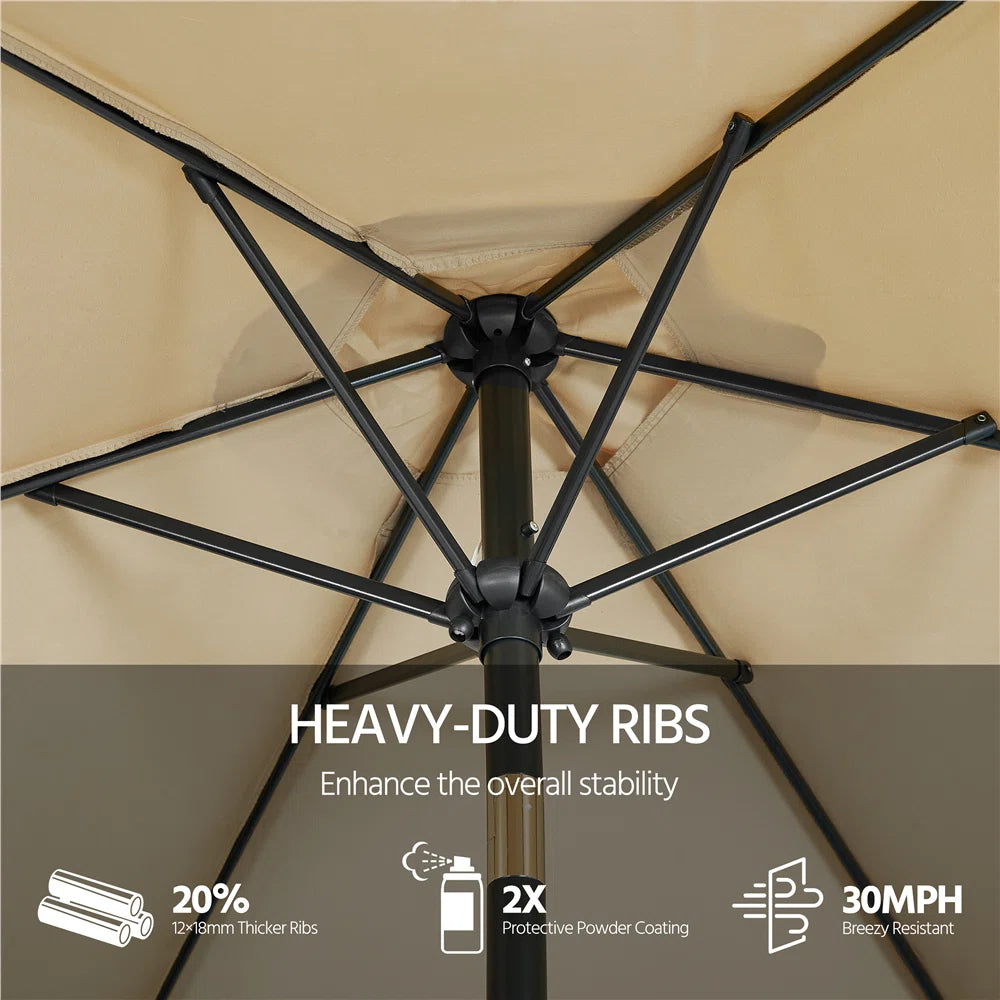 95" H Push-Button Tilt Market Umbrella